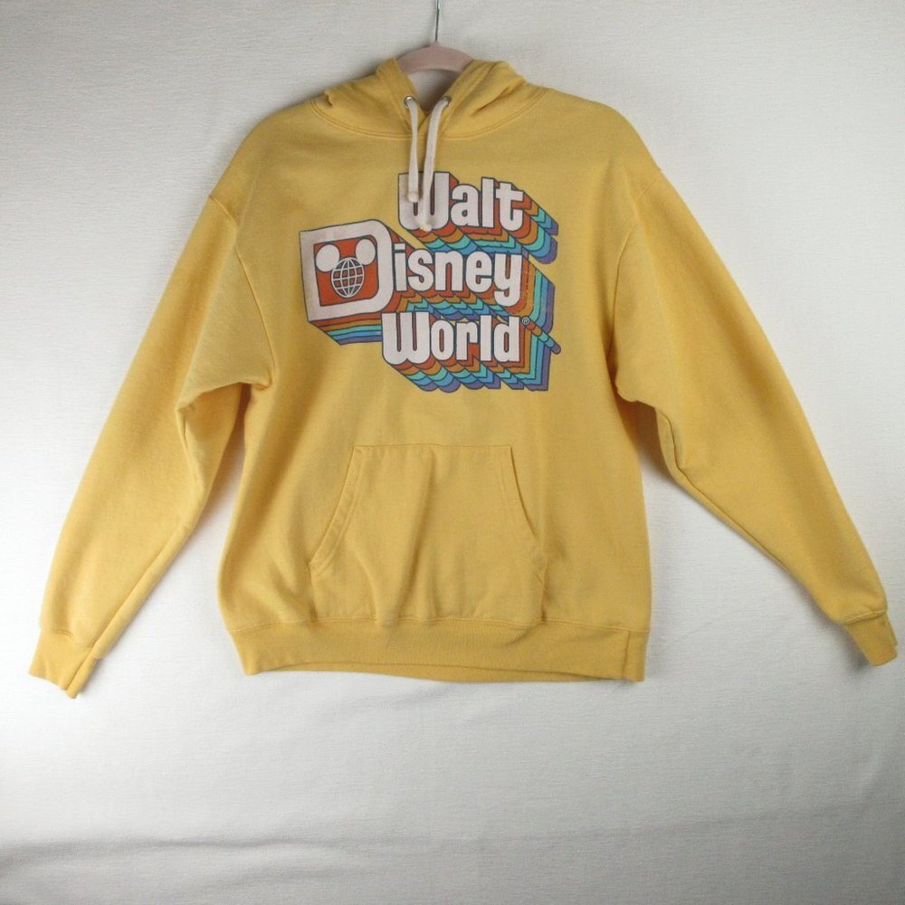 Disney Parks Walt Disney World Hoodie Size M Yellow Retro
